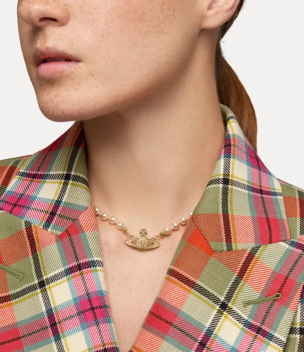 Vivienne Westwood Mini Bas Relief Pearl Choker | Women Necklaces | Classic Styles