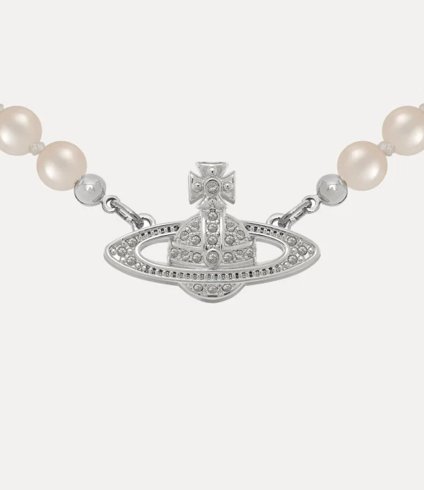 Vivienne Westwood Mini Bas Relief Pearl Choker | Women Necklaces | Classic Styles