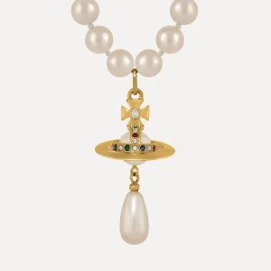 Vivienne Westwood One Row Pearl Drop Choker | Women Necklaces | Classic Styles