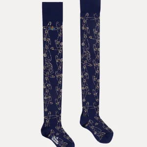 Vivienne Westwood Safety Pin Over The Knee Socks | Women Socks | Socks And Tights